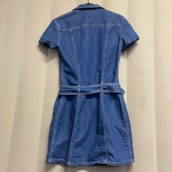 Vintage Moschino Jeans Women's Denim Dress Size 6 Belted Mini Y2K 90s Designer - Picture 7 of 12